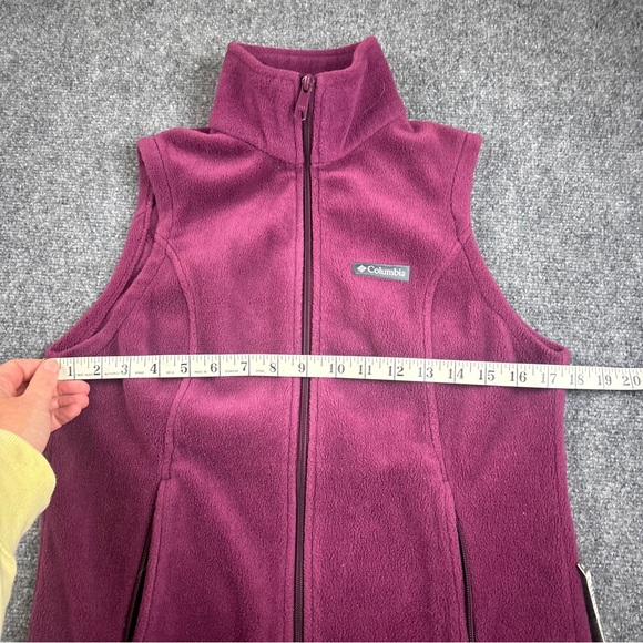 COLUMBIA Women’s Burgundy Fleece Vest Full Zip size: XS - Picture 4 of 6